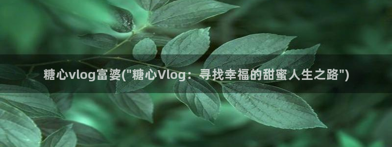 糖心vlog看什么：糖心vlog富婆(\